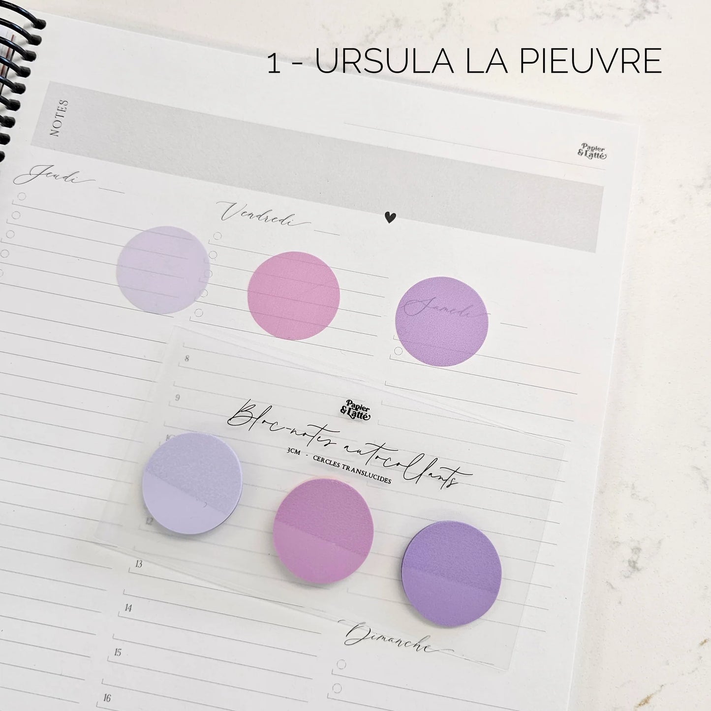 Bloc-notes autocollants translucides - Cercles 3cm