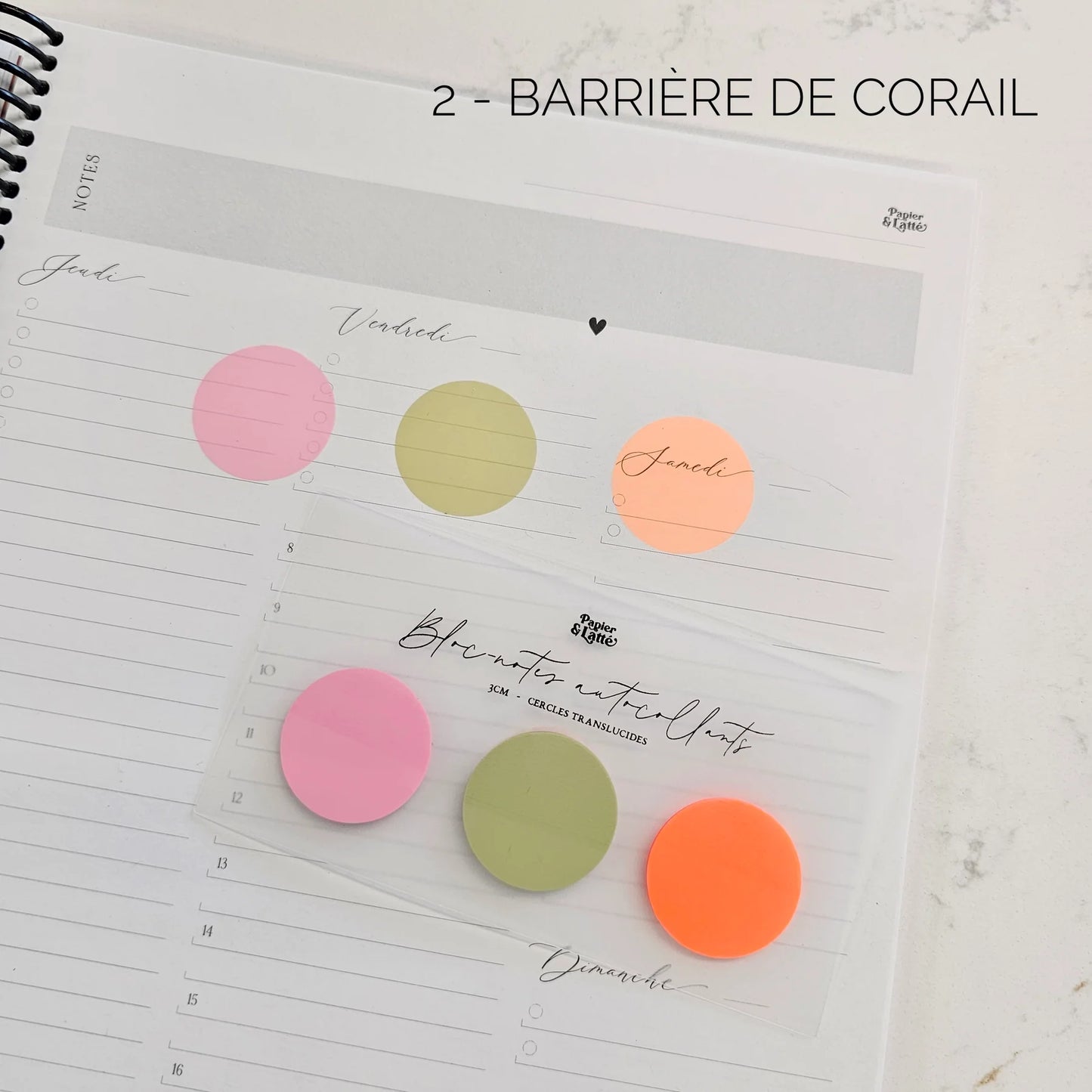 Bloc-notes autocollants translucides - Cercles 3cm