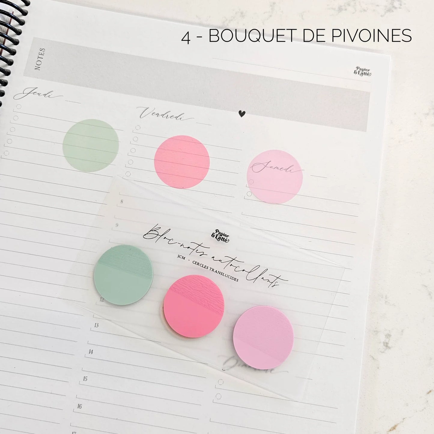 Bloc-notes autocollants translucides - Cercles 3cm