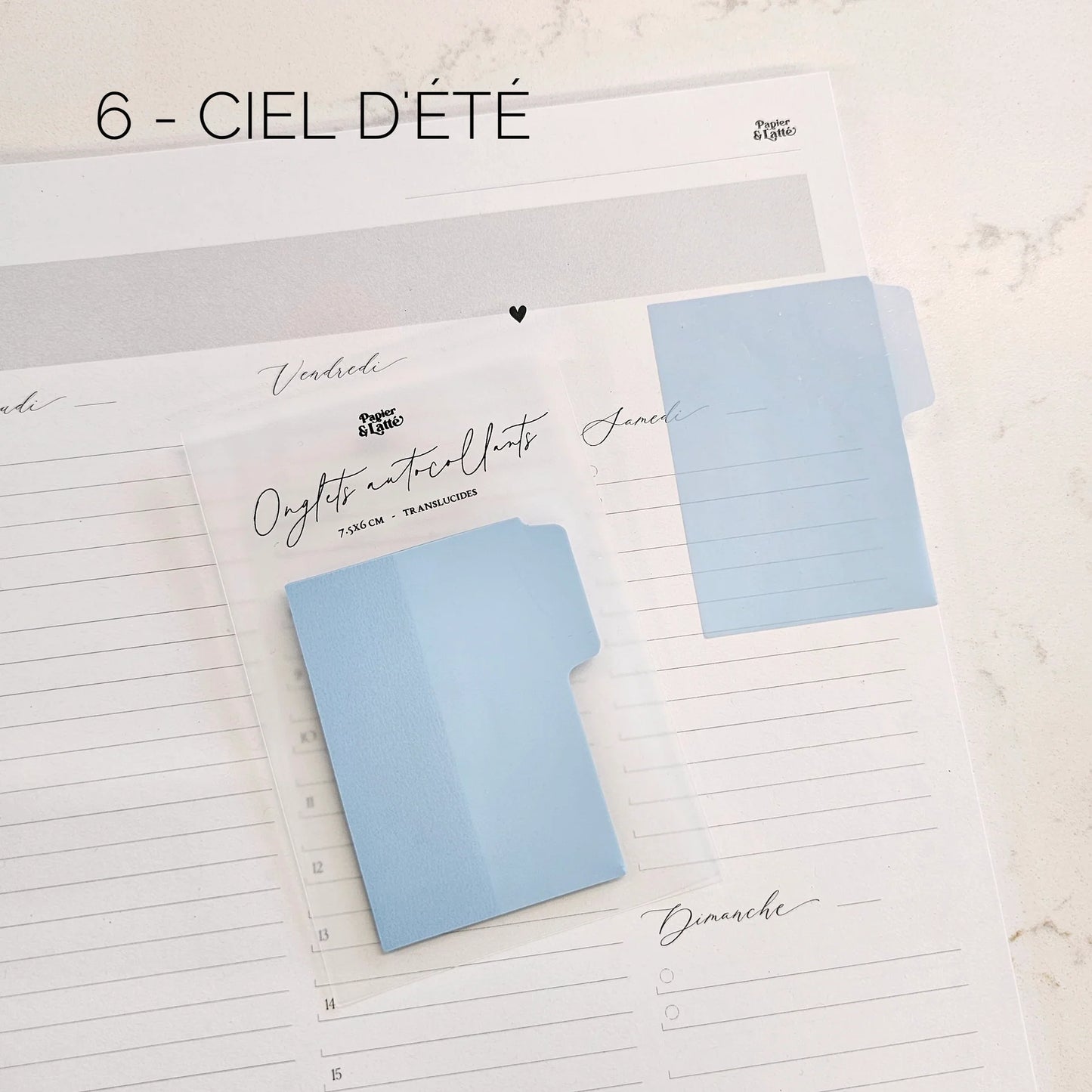 Bloc-notes autocollants translucides - Onglets 7.5 x 6 cm