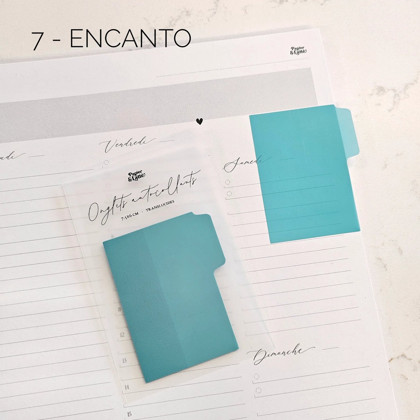 Bloc-notes autocollants translucides - Onglets 7.5 x 6 cm