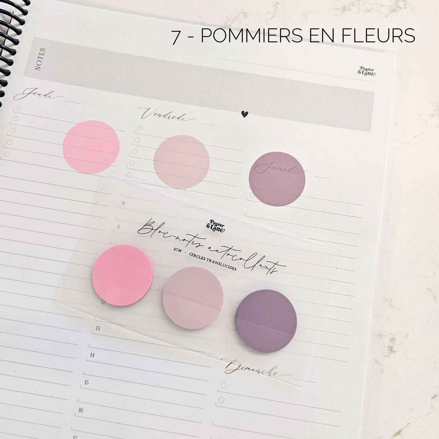 Bloc-notes autocollants translucides - Cercles 3cm