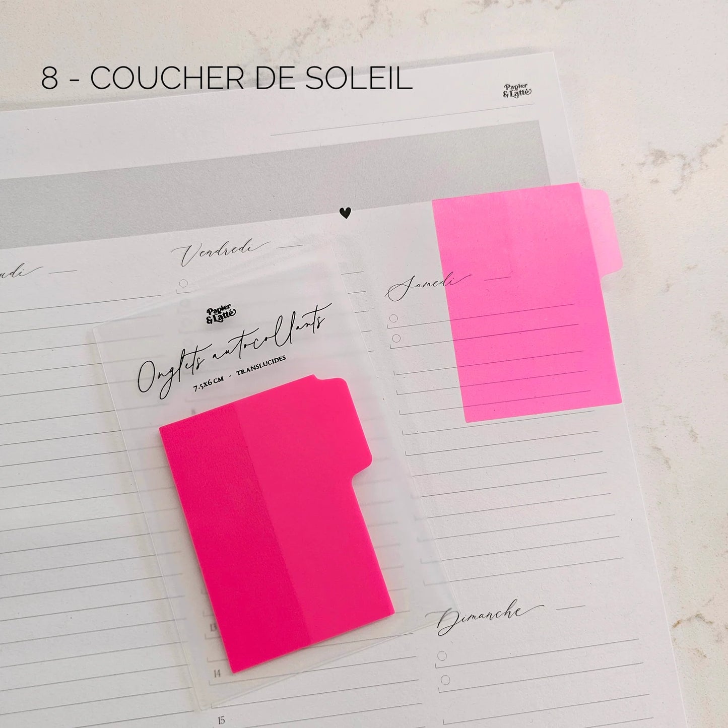 Bloc-notes autocollants translucides - Onglets 7.5 x 6 cm
