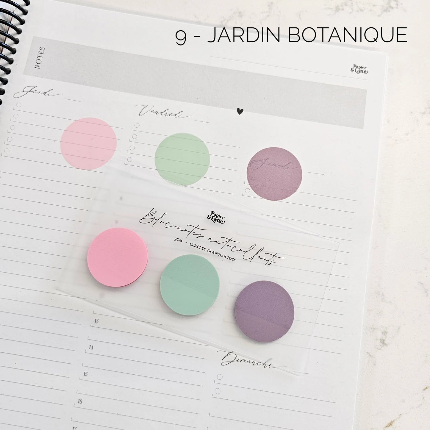 Bloc-notes autocollants translucides - Cercles 3cm