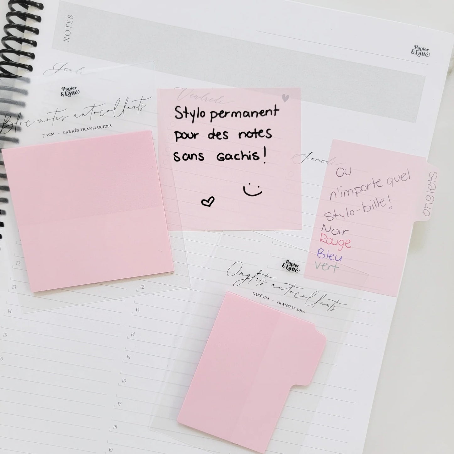 Bloc-notes autocollants translucides - Cercles 3cm