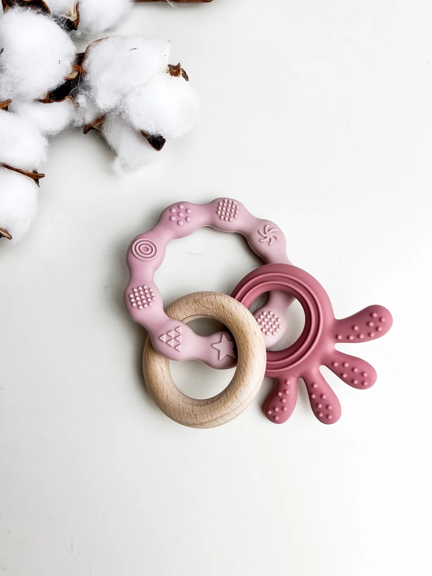 Jouet de dentition bois - Anneau pieuvre