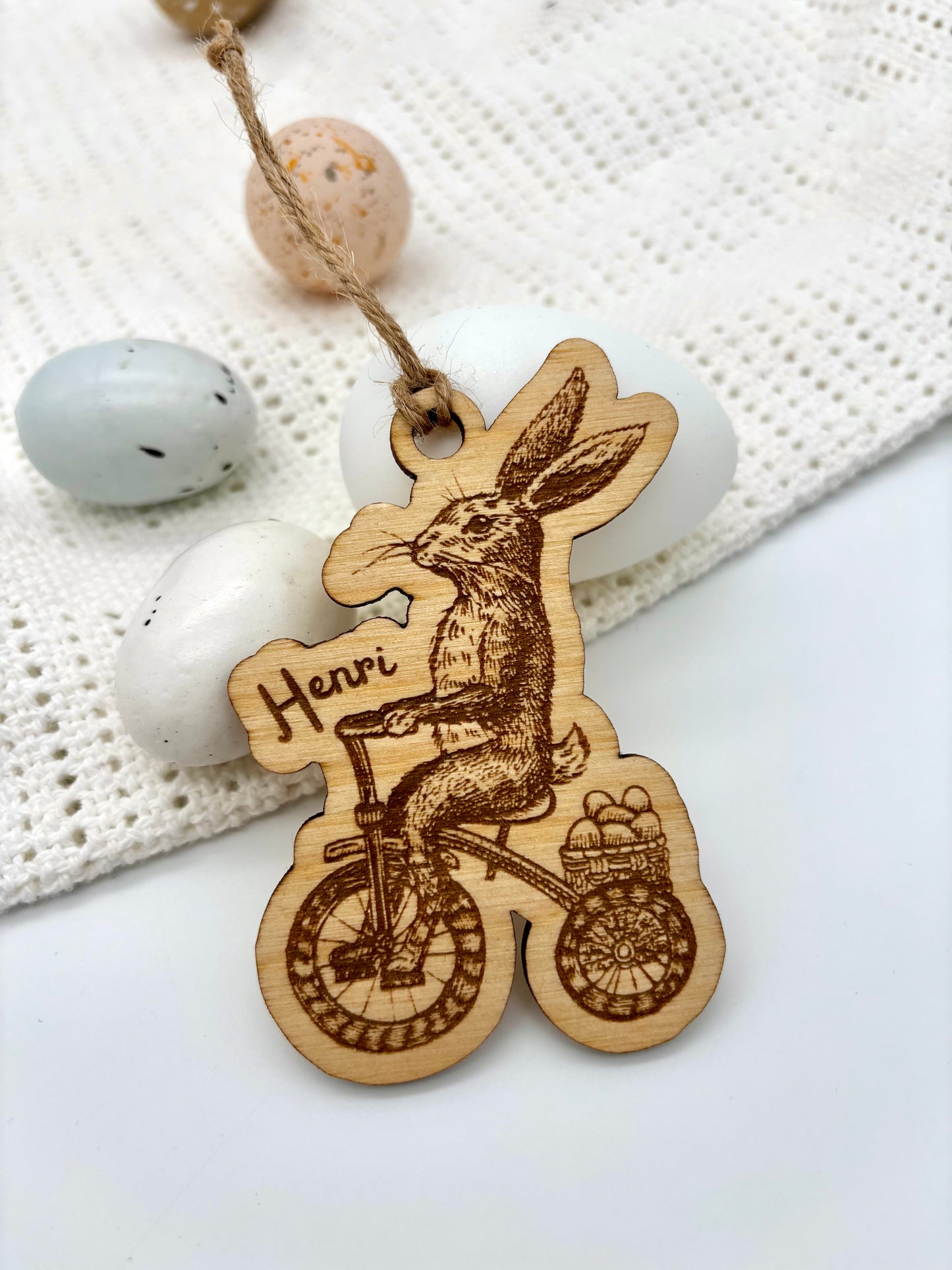 Ornement - Lapin à tricycle