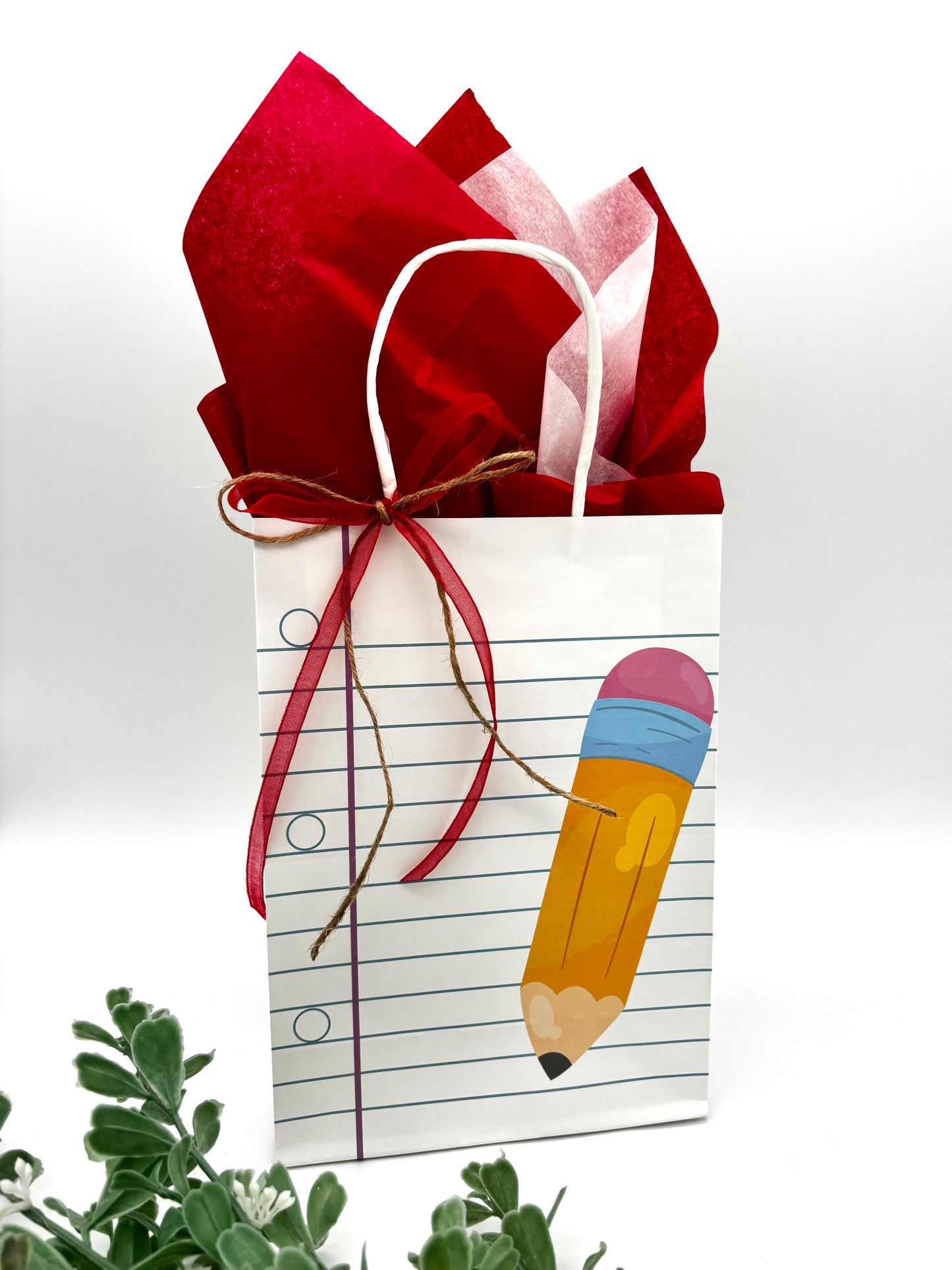 Sac cadeau - Feuille lignée (Vide)