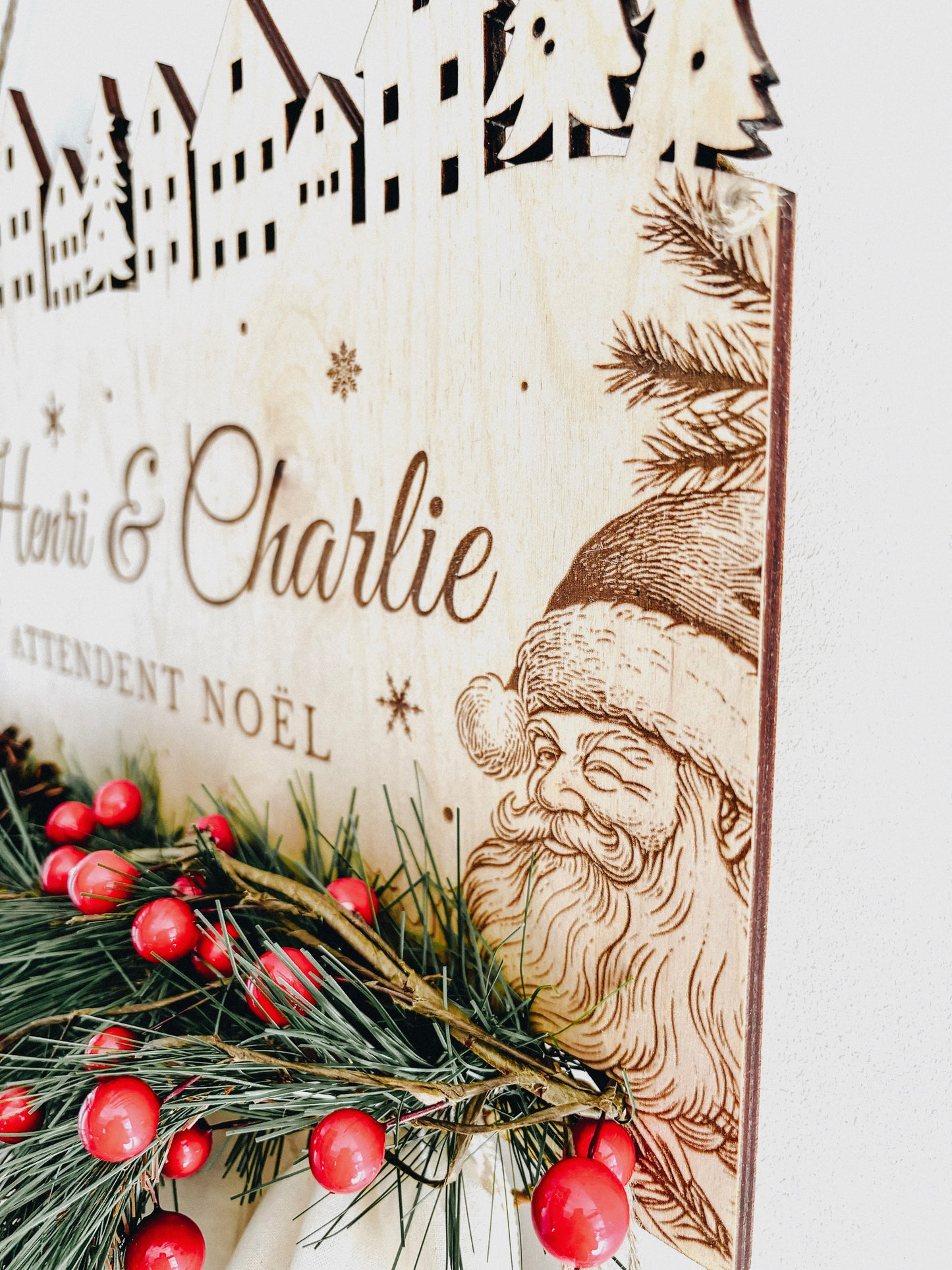 Calendrier de l'avent en bois personnalisé