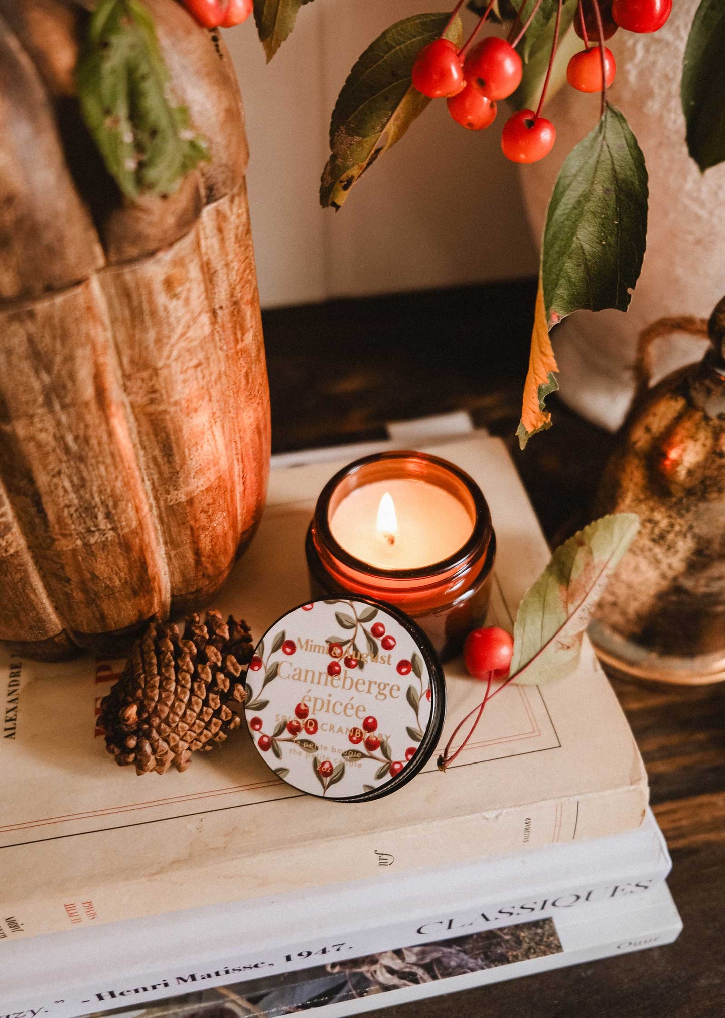 Bougie de Noël 2 oz - Canneberge Épicée