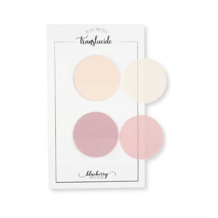 Bloc notes autocollant translucide Cercle - Duo abricot
