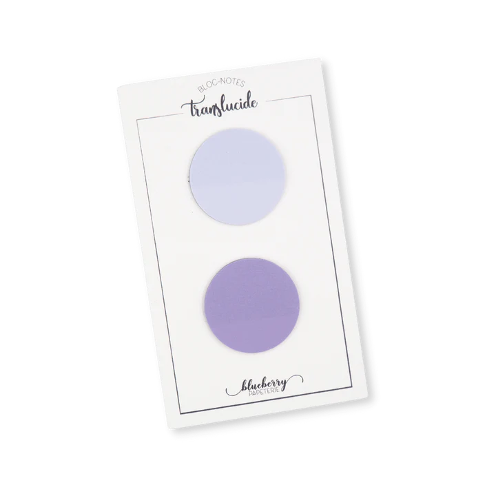 Bloc notes autocollant translucide Cercle - Duo lavande