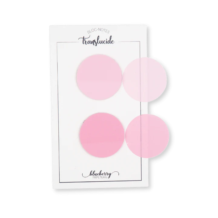 Bloc notes autocollant translucide Cercle - Duo rose