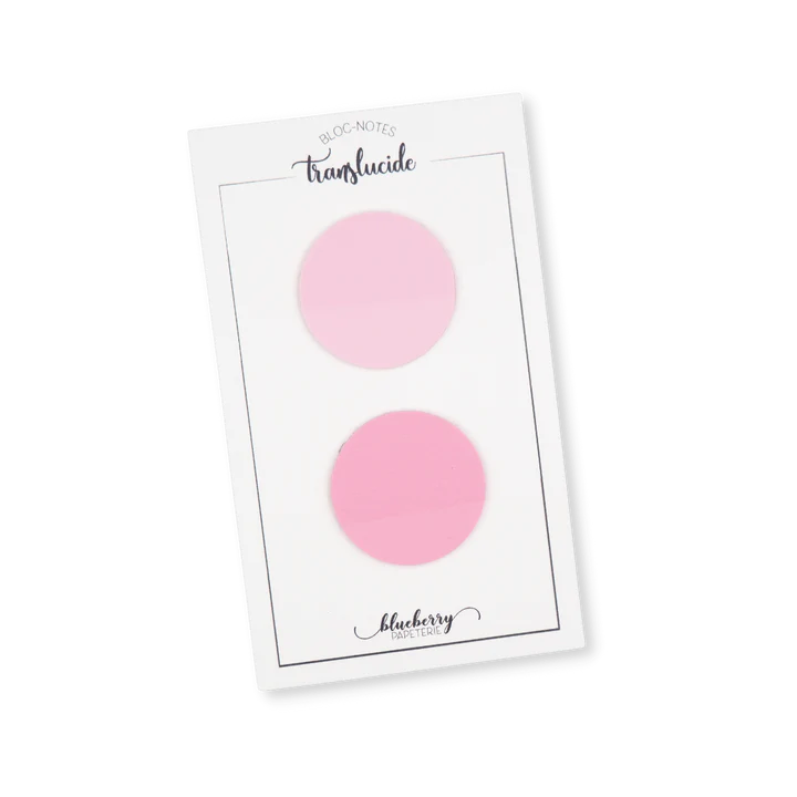 Bloc notes autocollant translucide Cercle - Duo rose
