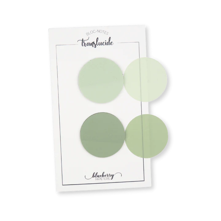 Bloc notes autocollant translucide Cercle - Duo vert