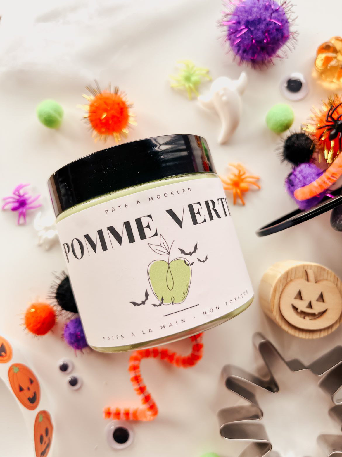 Pâte à modeler - Pomme verte (Halloween)