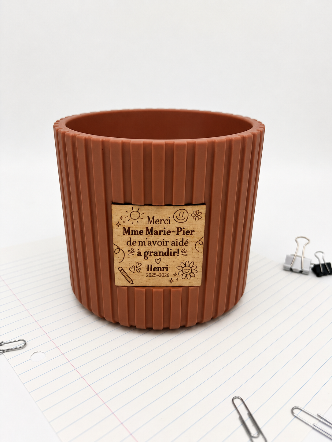 Cache-pot personnalisé - Lignes verticales