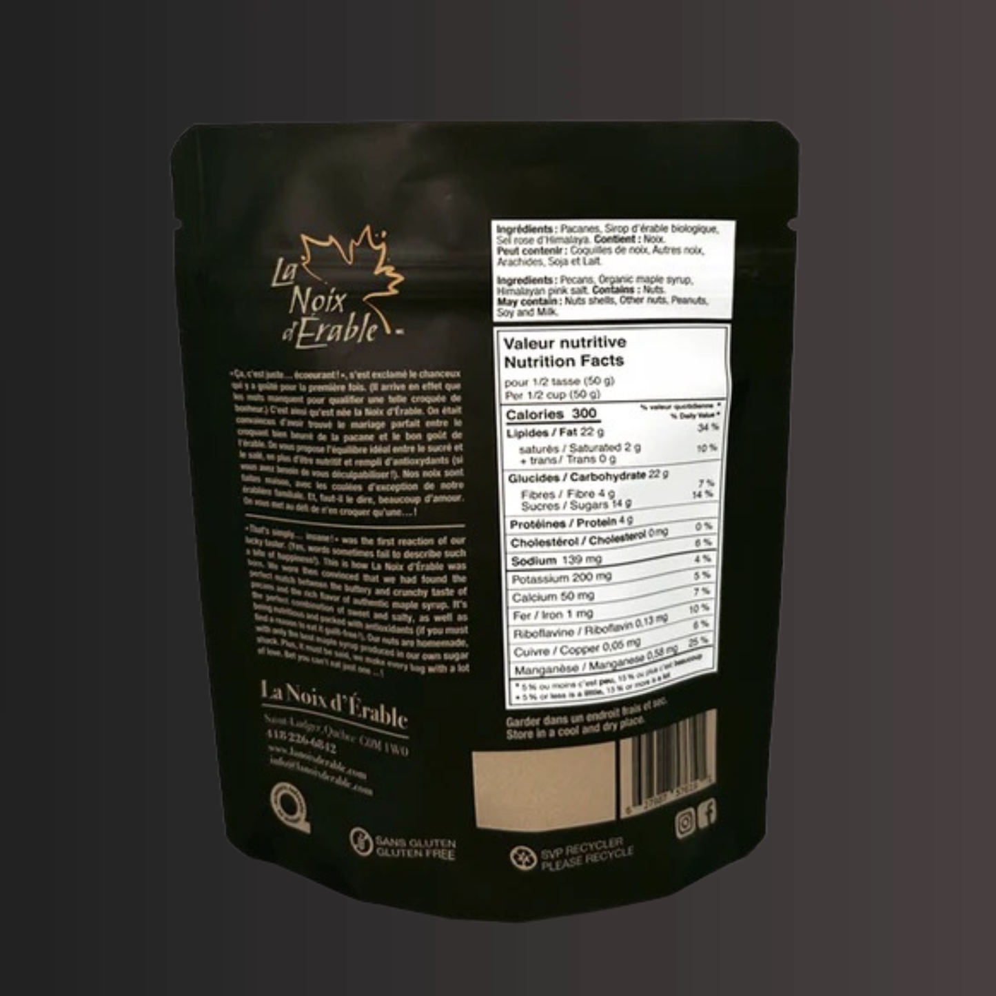 Pacanes à l’Érable - 50g