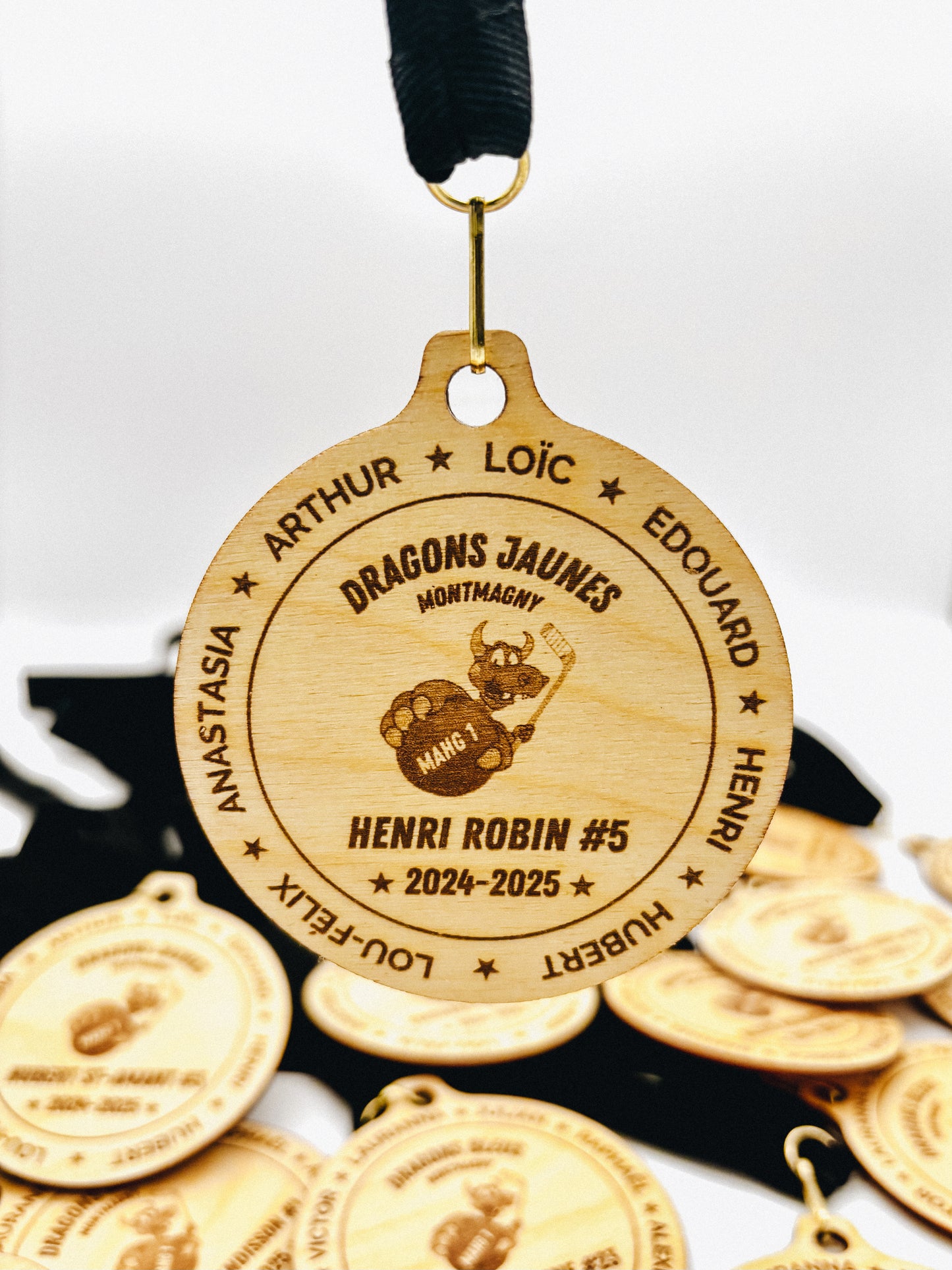 Médaille ronde personnalisée - Bois