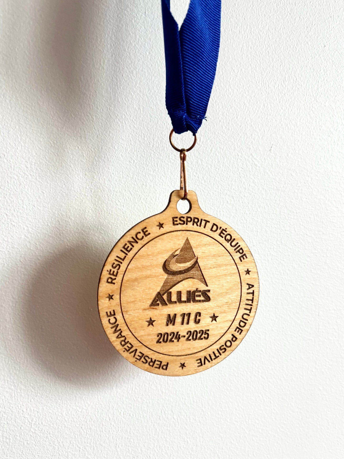 Médaille ronde personnalisée - Bois
