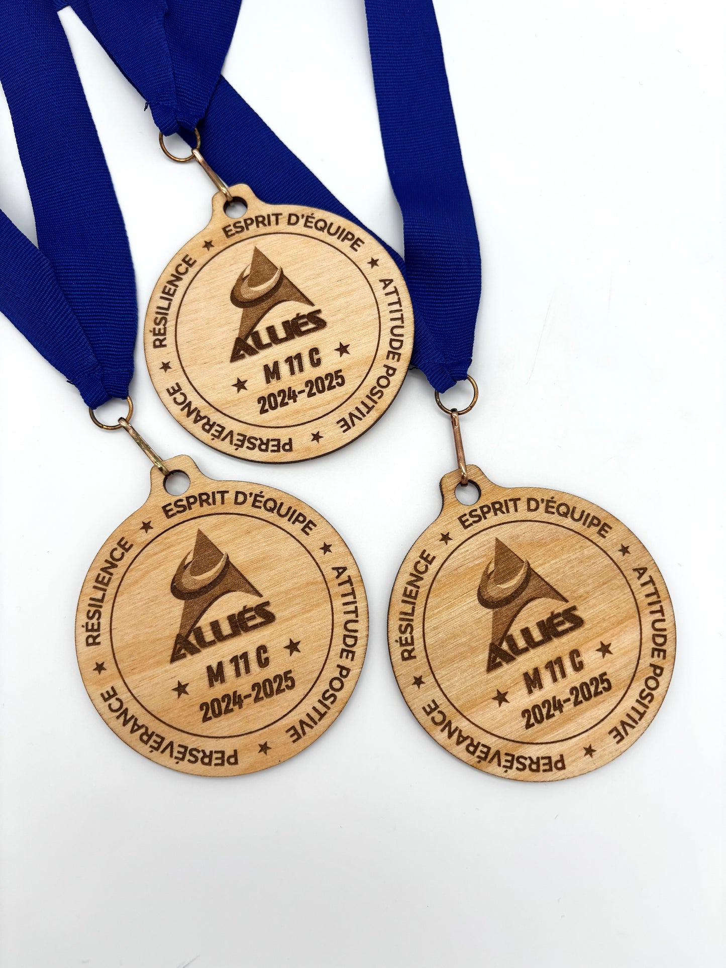 Médaille ronde personnalisée - Bois