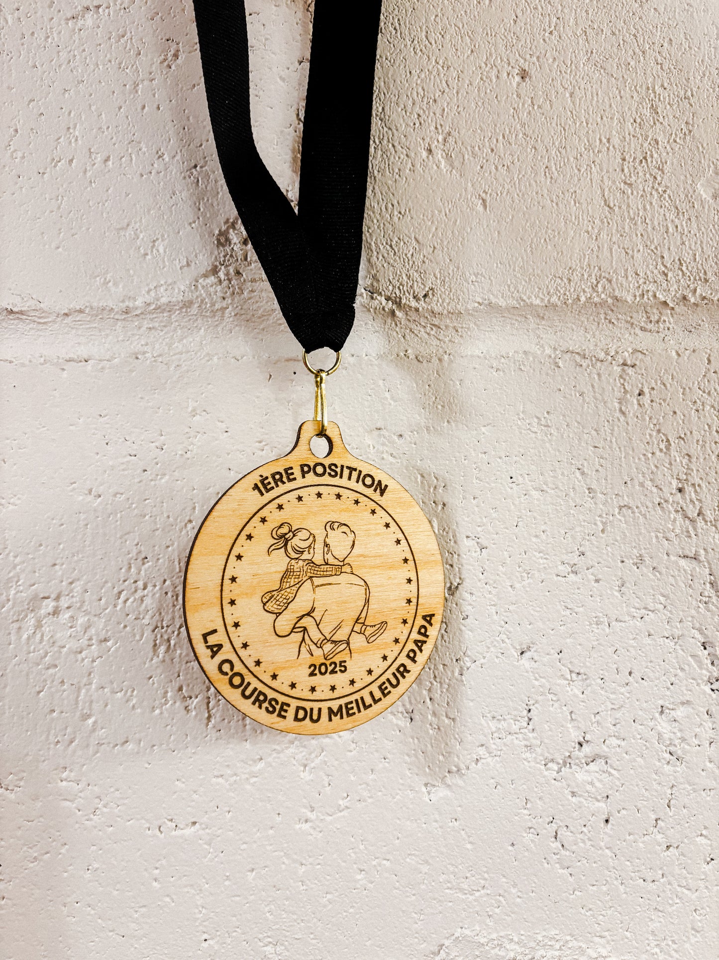 Médaille ronde personnalisée - Bois