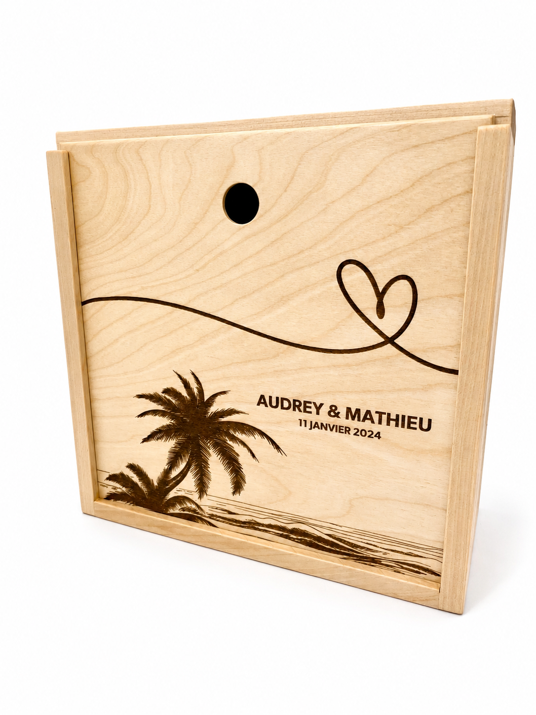 Boîte en bois personnalisée à souvenirs