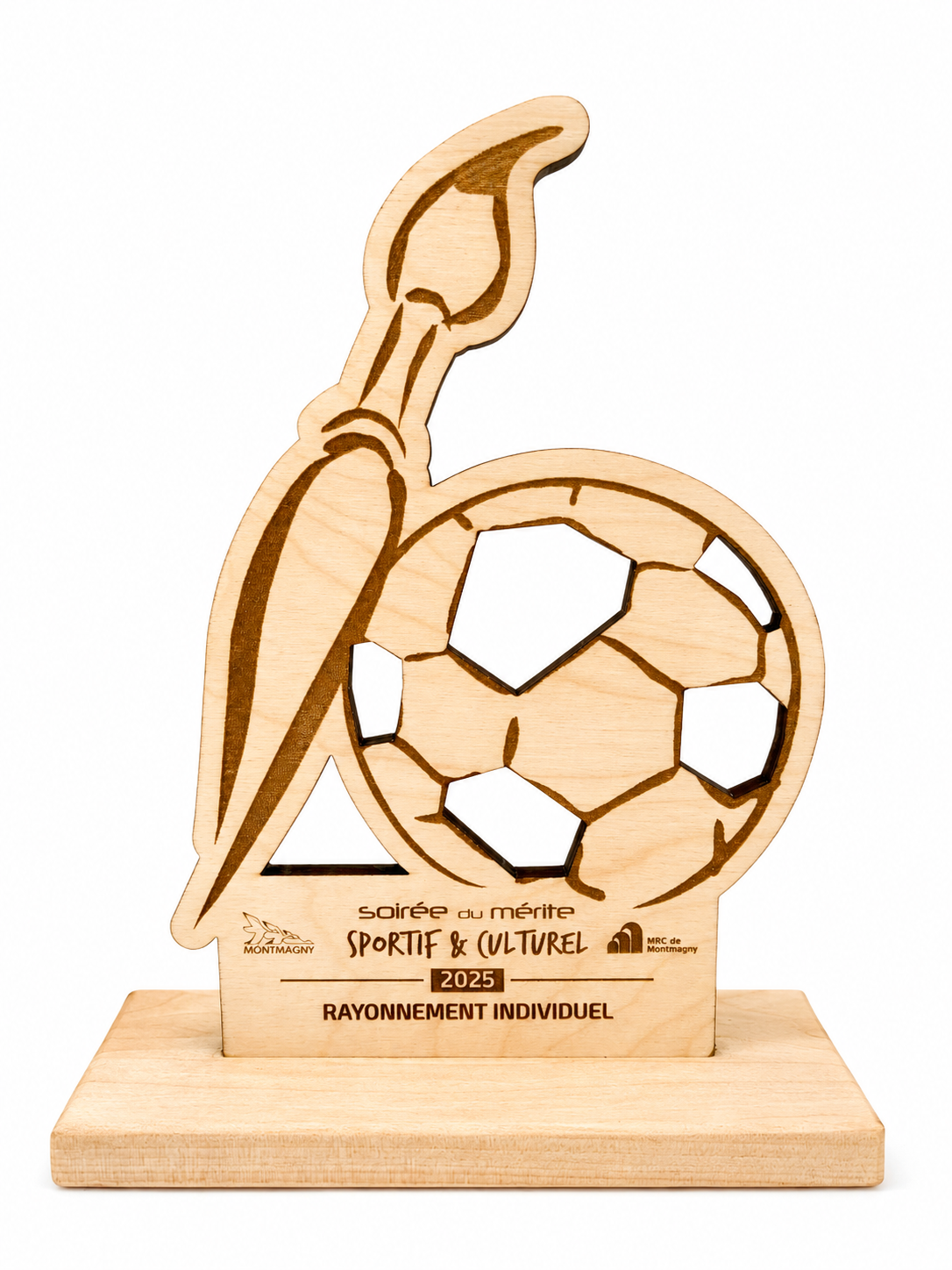 Trophée en bois personnalisé - Ville de Montmagny