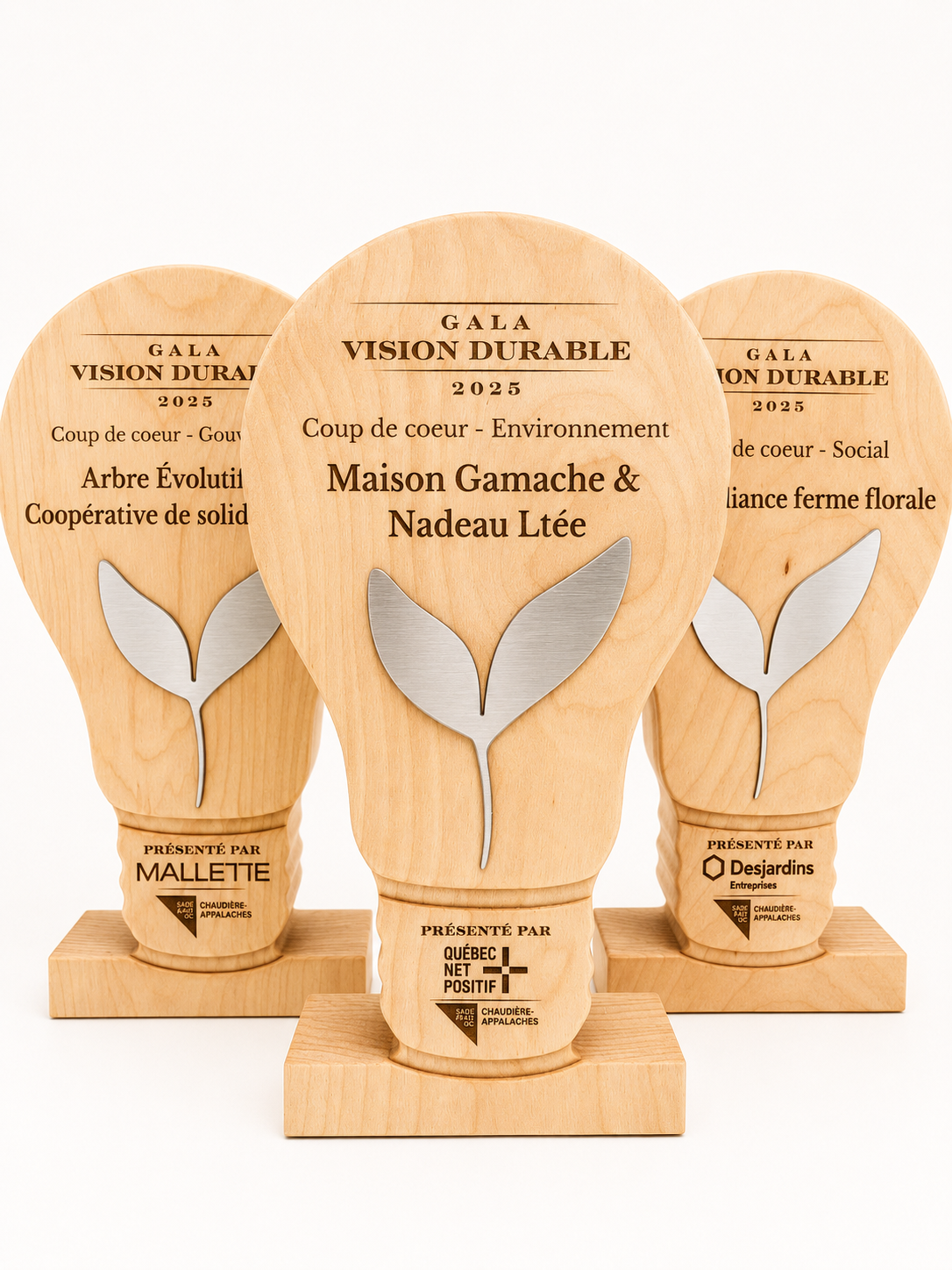 Trophées en bois personnalisés - SADC et CAE de Chaudière-Appalaches