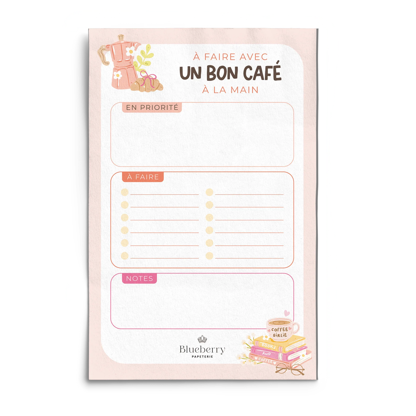 Bloc note - Croissant et café