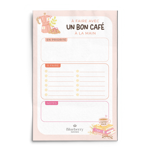 Bloc note - Croissant et café