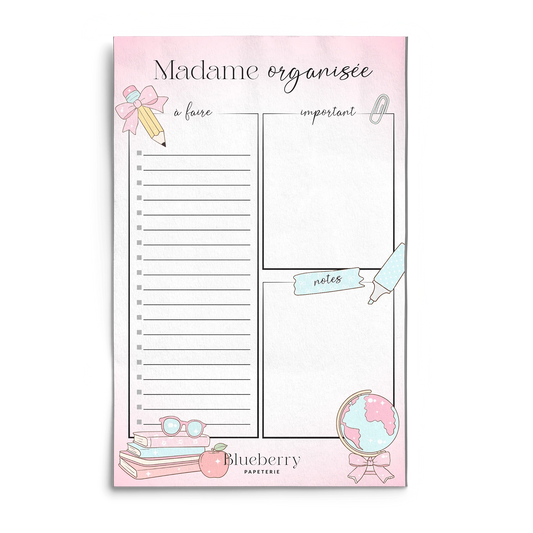 Bloc note - Madame organisée