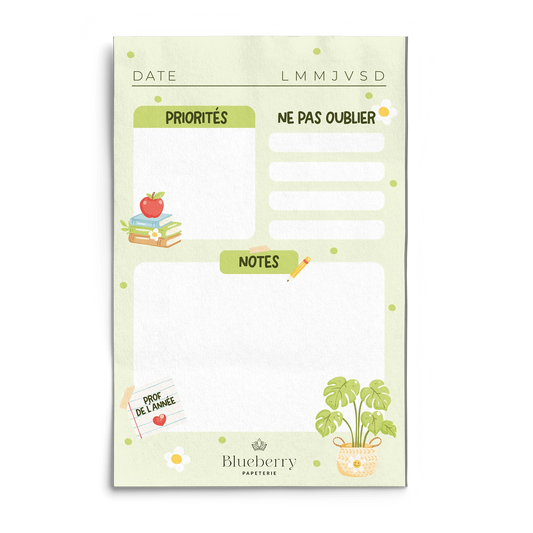 Bloc note - Prof de l'année