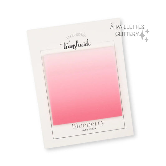 Bloc notes autocollant translucide à paillettes - Grenade