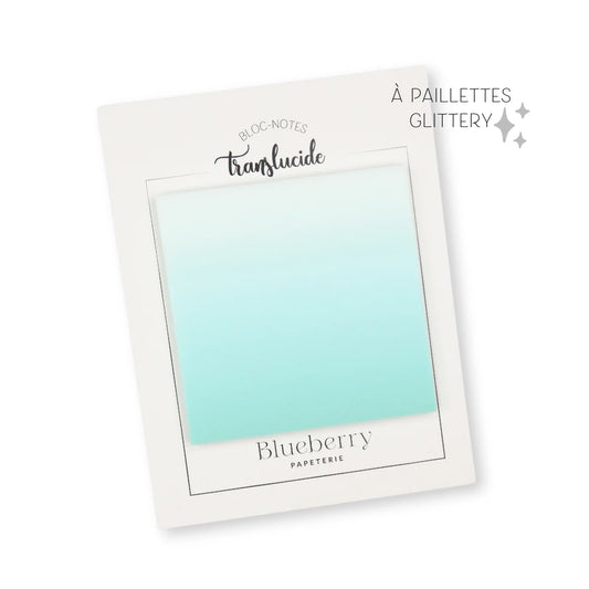 Bloc notes autocollant translucide à paillettes - Mojito