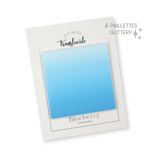 Bloc notes autocollant translucide à paillettes - Polaire
