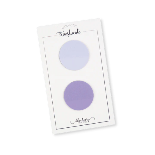Bloc notes autocollant translucide Cercle - Duo lavande