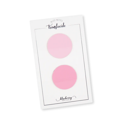 Bloc notes autocollant translucide Cercle - Duo rose