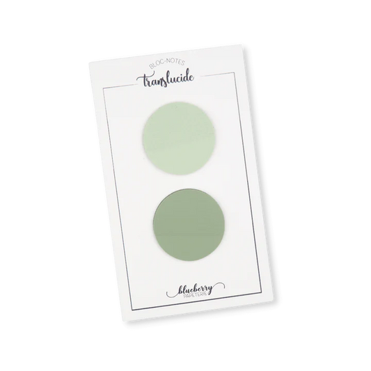 Bloc notes autocollant translucide Cercle - Duo vert