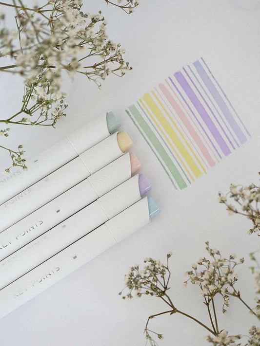 Coffret de 5 surligneurs pastels à double extrémités